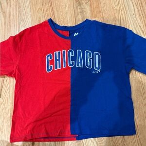 Women’s cropped Chicago Cubs Majestic Tee